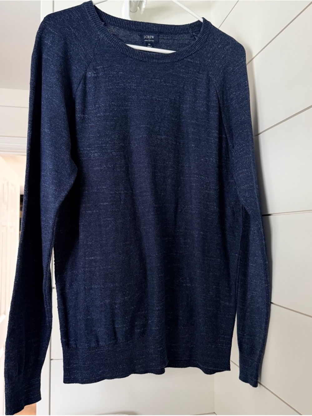 J.Crew Factory Heather Navy Crewneck Sweater